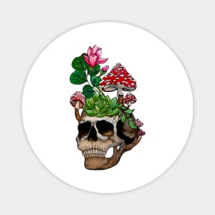 Skull Plant Flowers Mushroom T-shirt Magnet